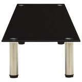 NNEVL TV Stand Black 140x35x17 cm Tempered Glass