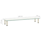 NNEVL TV Stand Transparent 140x35x17 cm Tempered Glass