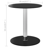 NNEVL Coffee Table Black 40 cm Tempered Glass