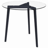 NNEVL Dining Table Transparent 80 cm Tempered Glass