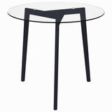 NNEVL Dining Table Transparent 80 cm Tempered Glass