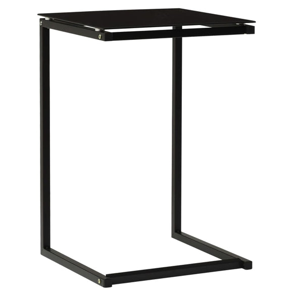 NNEVL Side Table Black 40x40x60 cm Tempered Glass