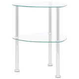 NNEVL 2-Tier Side Table Transparent 38x38x50 cm Tempered Glass