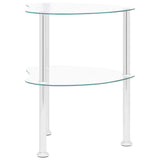 NNEVL 2-Tier Side Table Transparent 38x38x50 cm Tempered Glass
