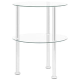 NNEVL 2-Tier Side Table Transparent 38 cm Tempered Glass