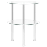 NNEVL 2-Tier Side Table Transparent 38 cm Tempered Glass