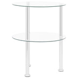 NNEVL 2-Tier Side Table Transparent 38 cm Tempered Glass