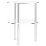 NNEVL 2-Tier Side Table Transparent 38 cm Tempered Glass