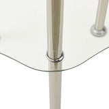 NNEVL 2-Tier Side Table Transparent 38x38x50 cm Tempered Glass