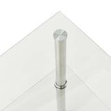 NNEVL 2-Tier Side Table Transparent 38x38x50 cm Tempered Glass