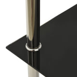 NNEVL 2-Tier Side Table Transparent & Black 38x38x50cm Tempered Glass