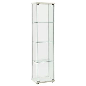 NNEVL Storage Cabinet Tempered Glass White
