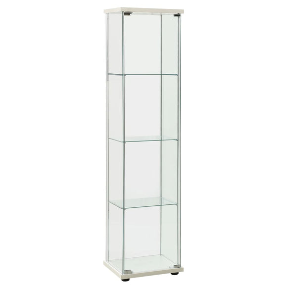 NNEVL Storage Cabinet Tempered Glass White
