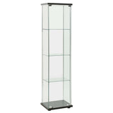 NNEVL Storage Cabinet Tempered Glass Black