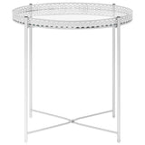 NNEVL Side Table Silver 40x40x41 cm Glass