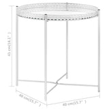 NNEVL Side Table Silver 40x40x41 cm Glass