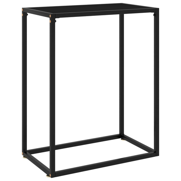 NNEVL Console Table Black 60x35x75 cm Tempered Glass