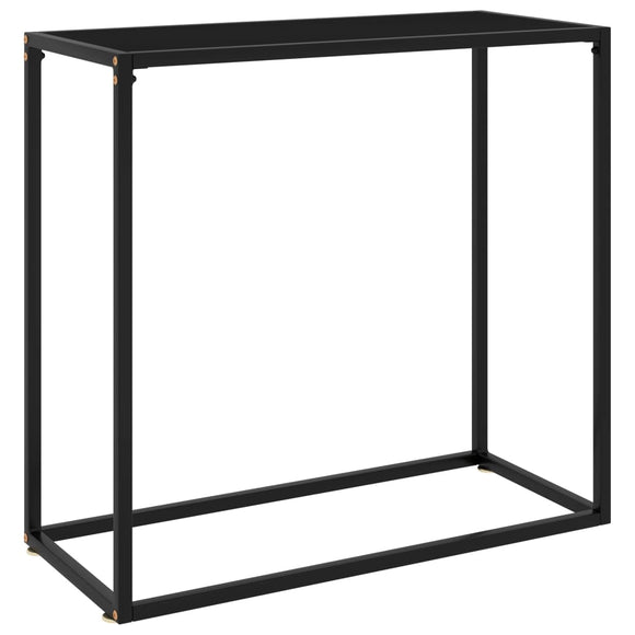 NNEVL Console Table Black 80x35x75 cm Tempered Glass