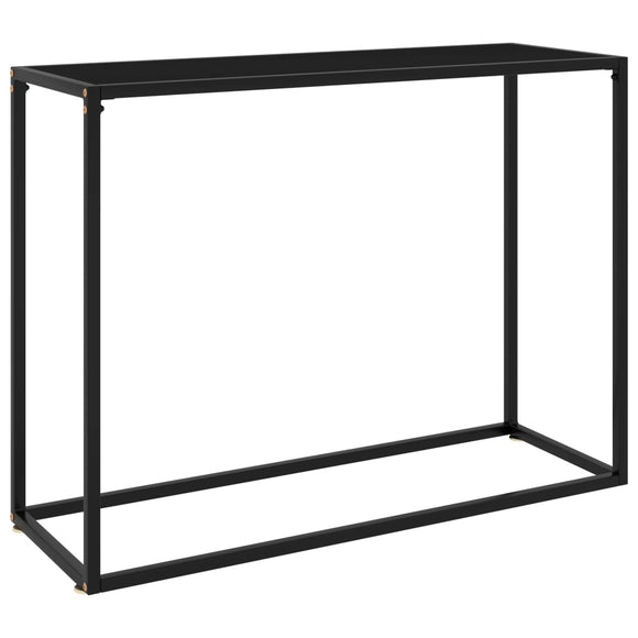 NNEVL Console Table Black 100x35x75 cm Tempered Glass