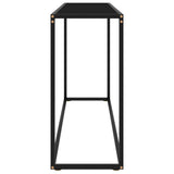 NNEVL Console Table Black 120x35x75 cm Tempered Glass