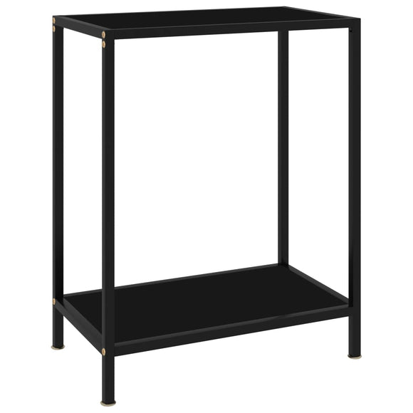 NNEVL Console Table Black 60x35x75 cm Tempered Glass