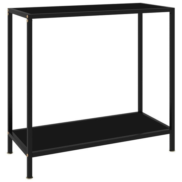 NNEVL Console Table Black 80x35x75 cm Tempered Glass