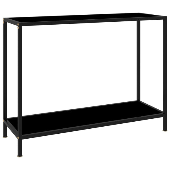 NNEVL Console Table Black 100x35x75 cm Tempered Glass