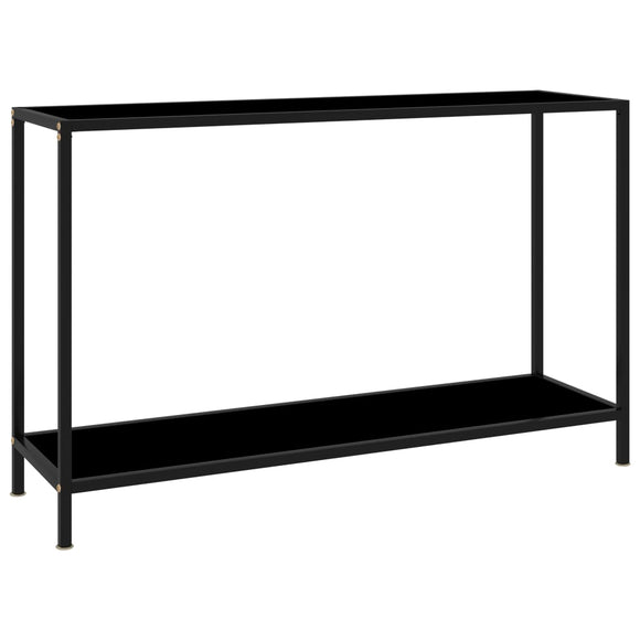 NNEVL Console Table Black 120x35x75 cm Tempered Glass