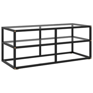 NNEVL TV Cabinet Black with Tempered Glass 100x40x40 cm