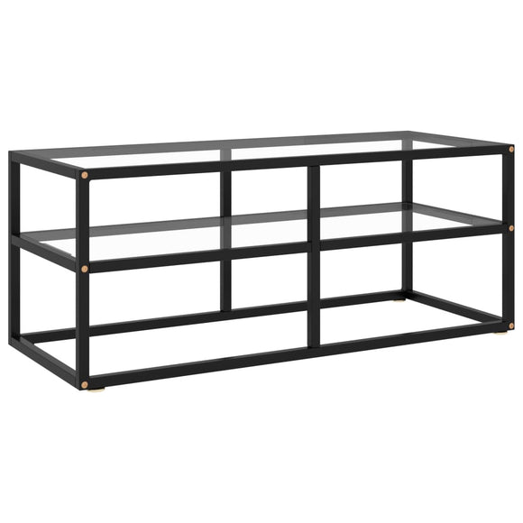 NNEVL TV Cabinet Black with Tempered Glass 100x40x40 cm