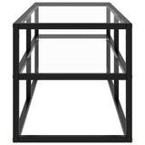 NNEVL TV Cabinet Black with Tempered Glass 100x40x40 cm