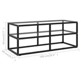 NNEVL TV Cabinet Black with Tempered Glass 100x40x40 cm