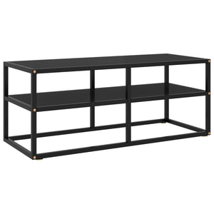 NNEVL TV Cabinet Black with Black Glass 100x40x40 cm