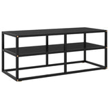 NNEVL TV Cabinet Black with Black Glass 100x40x40 cm