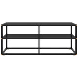 NNEVL TV Cabinet Black with Black Glass 100x40x40 cm