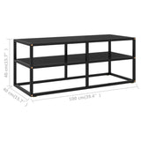 NNEVL TV Cabinet Black with Black Glass 100x40x40 cm