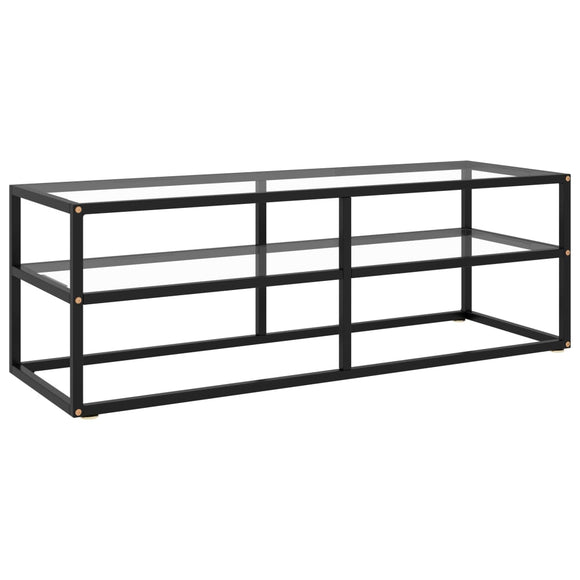 NNEVL TV Cabinet Black with Tempered Glass 120x40x40 cm