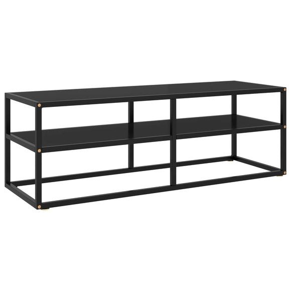 NNEVL TV Cabinet Black with Black Glass 120x40x40 cm