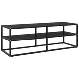 NNEVL TV Cabinet Black with Black Glass 120x40x40 cm