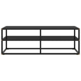 NNEVL TV Cabinet Black with Black Glass 120x40x40 cm