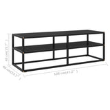 NNEVL TV Cabinet Black with Black Glass 120x40x40 cm