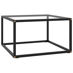 NNEVL Coffee Table Black with Tempered Glass 60x60x35 cm