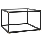 NNEVL Coffee Table Black with Tempered Glass 60x60x35 cm
