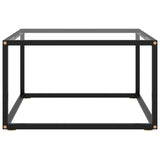 NNEVL Coffee Table Black with Tempered Glass 60x60x35 cm