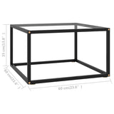 NNEVL Coffee Table Black with Tempered Glass 60x60x35 cm