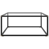 NNEVL Coffee Table Black with Tempered Glass 80x80x35 cm