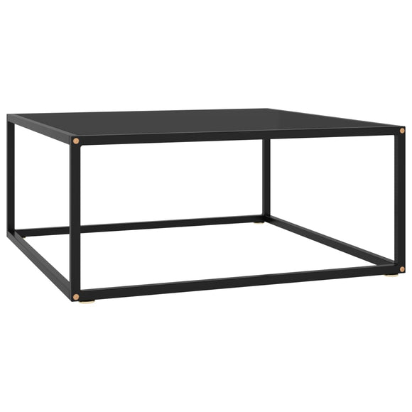 NNEVL Coffee Table Black with Black Glass 80x80x35 cm