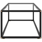 NNEVL Coffee Table Black with Tempered Glass 100x50x35 cm