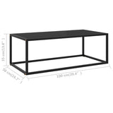 NNEVL Coffee Table Black with Black Glass 100x50x35 cm