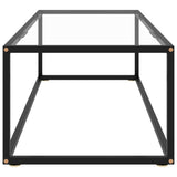 NNEVL Coffee Table Black with Tempered Glass 120x50x35 cm